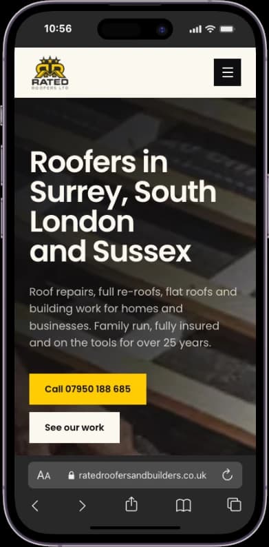 Rated Roofers & Builders mobile screenshot