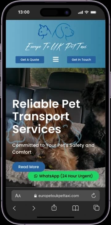 Europe To UK Pet Taxi mobile screenshot