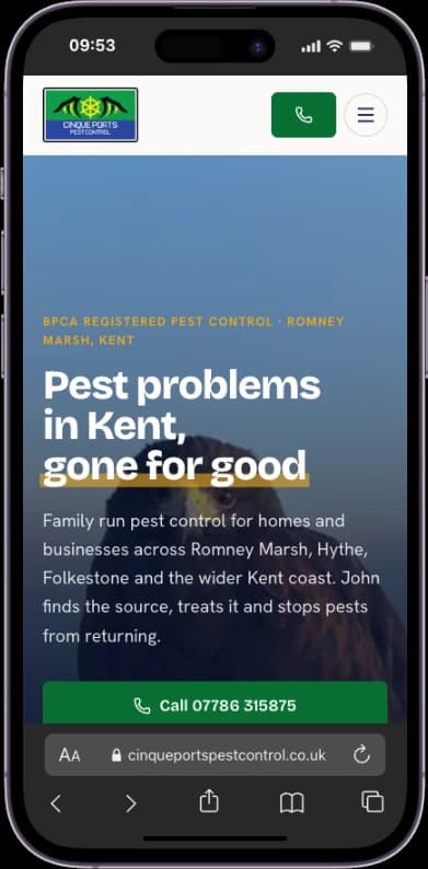 Cinque Ports Pest Control mobile screenshot