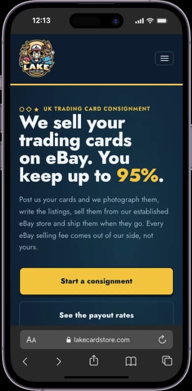 Lake Card Store mobile screenshot