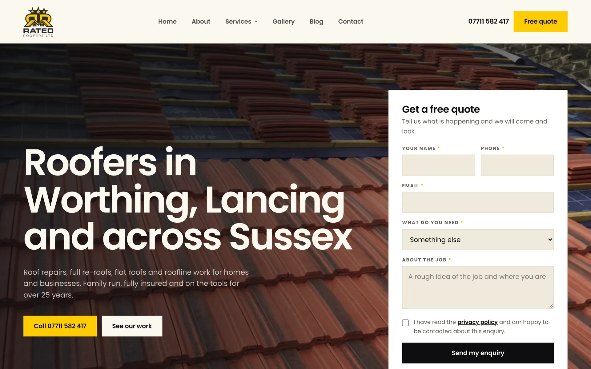 Rated Roofers desktop screenshot
