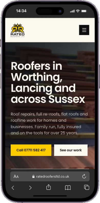 Rated Roofers mobile screenshot